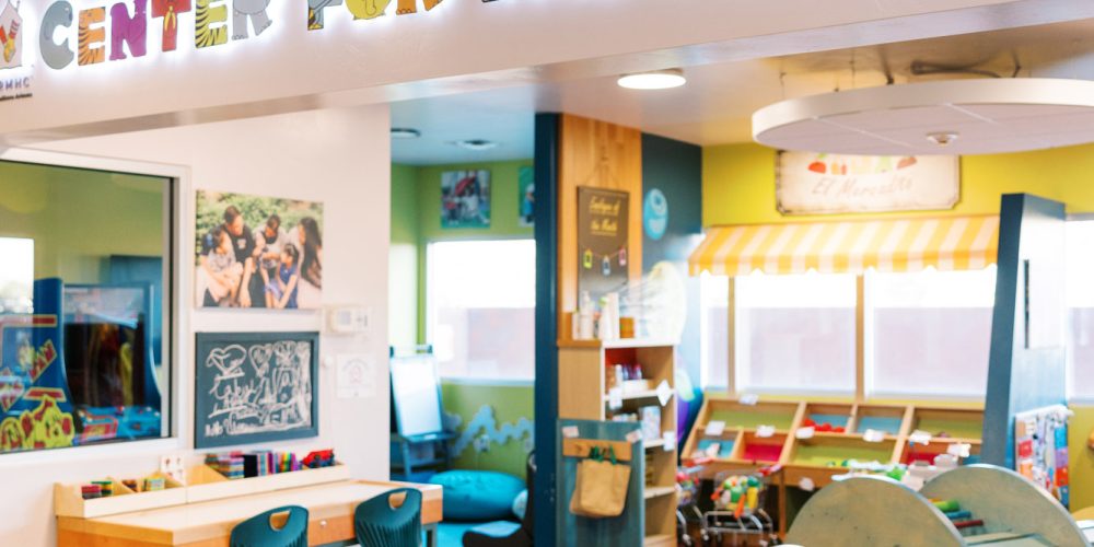 The Center for Adventure is a perfect place for kids of all ages to play and explore. Plus it's right next to the living room, so parents can relax while keeping a close eye on their children.